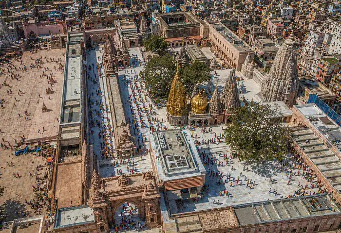 Kashi Vishwanath Corridor temple complex overhead view