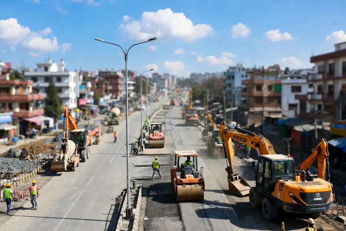 Smart city construction and road widening project in Dehradun