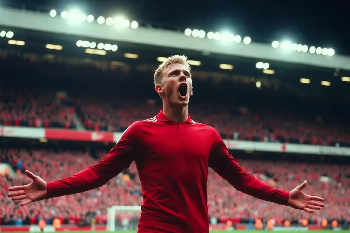 Manchester United striker transfer target celebration goal scene