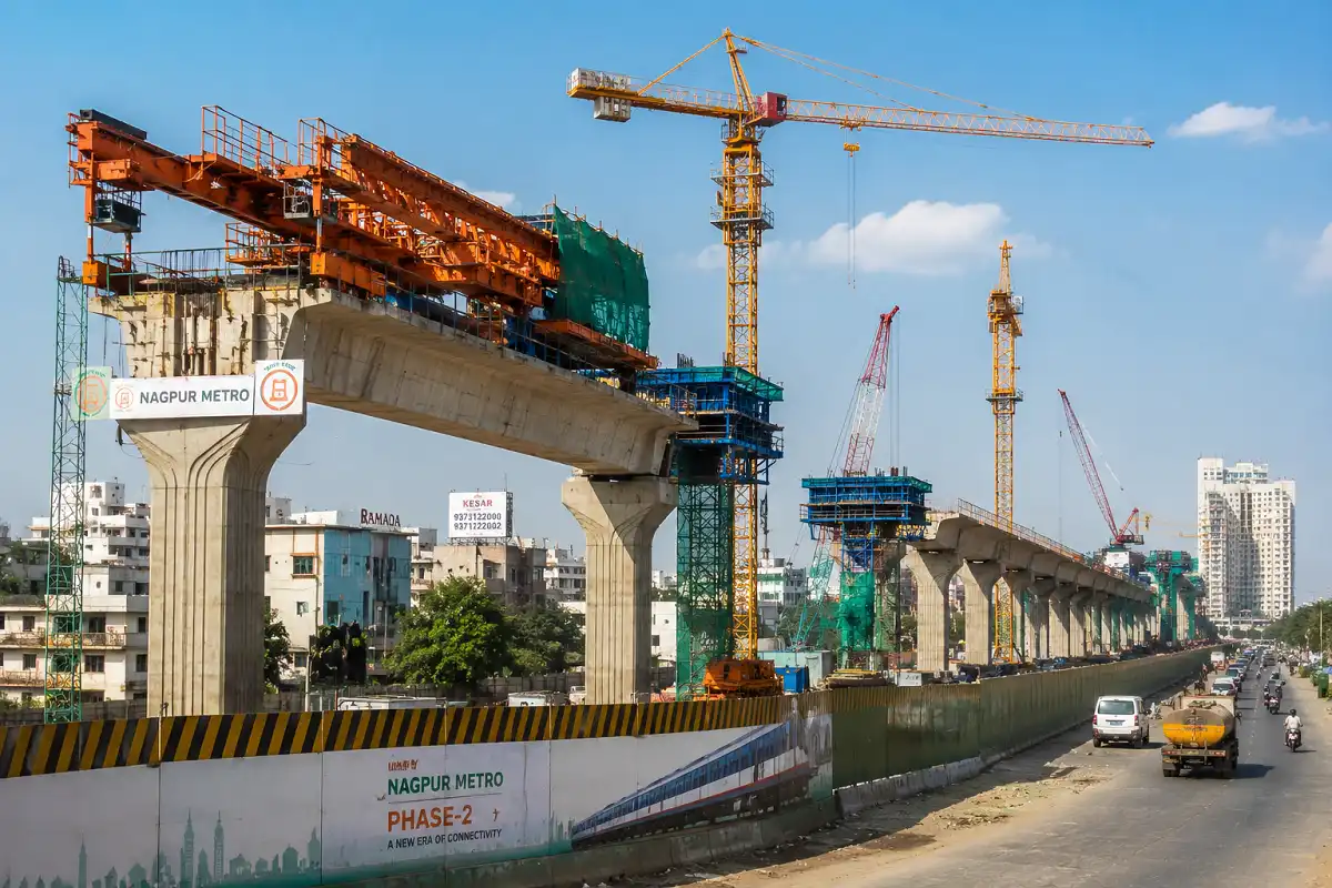 Nagpur Metro Phase 2 construction and expansion route in 2026