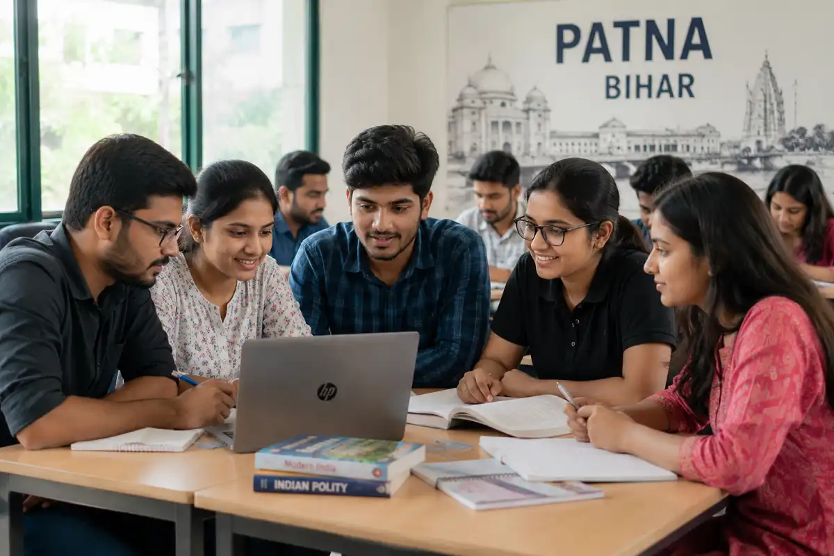 Students studying at an educational institution in Patna Bihar