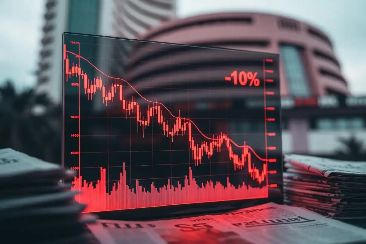 Conceptual image of Ullu Digital IPO setback with declining stock chart
Placement: Inside Section 5 (Ullu's IPO)